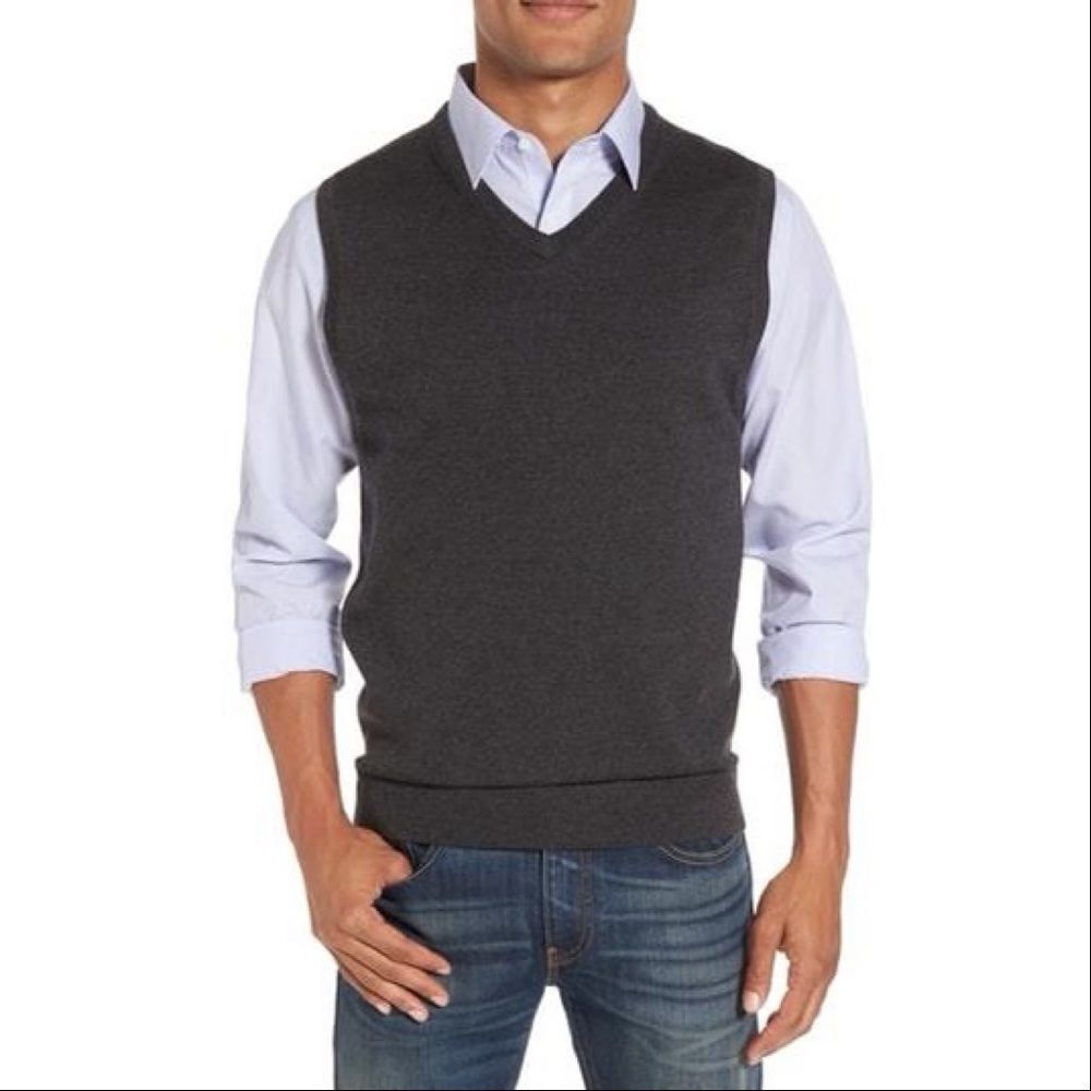 Nordstrom Merino Wool Grey Sweater Vest